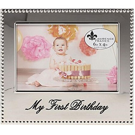 Lawrence Frames LawrenceFrames 4 x 6 in. My First Birthday Picture Frame, Silver LA328080